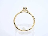 Gouden solitair ring met briljant diamanten - afbeelding 3 van  11