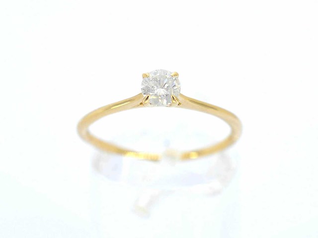 Gouden solitair ring met briljant diamanten - afbeelding 8 van  11