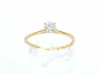 Gouden solitair ring met briljant diamanten - afbeelding 8 van  11