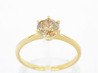 Gouden solitair ring met diamant 1.01 carat - afbeelding 1 van  9