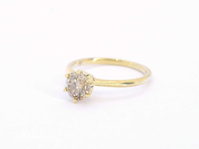 Gouden solitair ring met diamant 1.01 carat - afbeelding 9 van  9