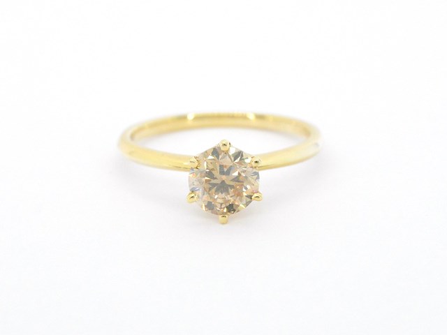 Gouden solitair ring met diamant 1.01 carat - afbeelding 7 van  10