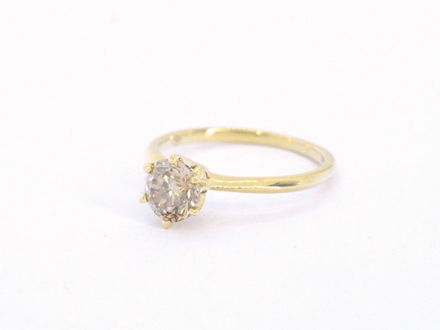Gouden solitair ring met diamant 1.01 carat - afbeelding 9 van  10