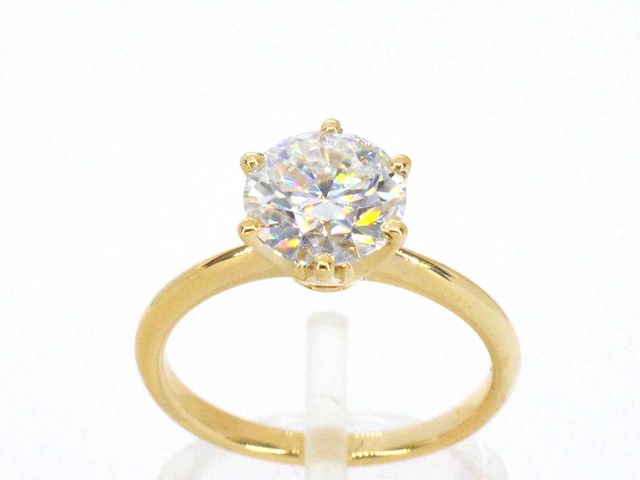 Gouden solitair ring met diamant 2.50 carat - afbeelding 1 van  9