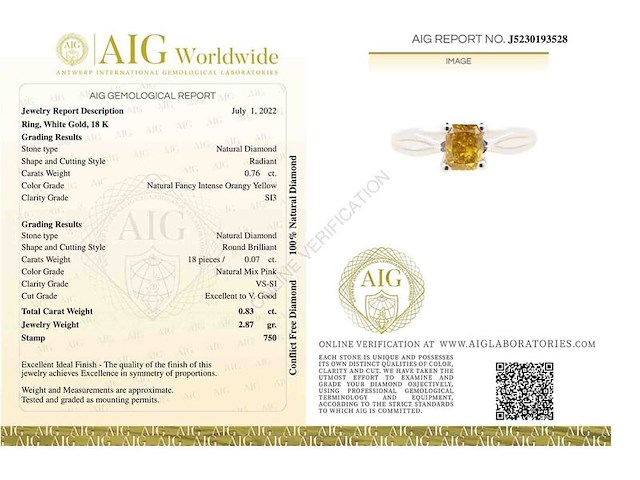 Gouden solitair ring met diamant - afbeelding 3 van  13