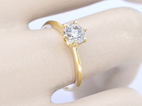 Gouden solitair ring met diamant - afbeelding 4 van  11