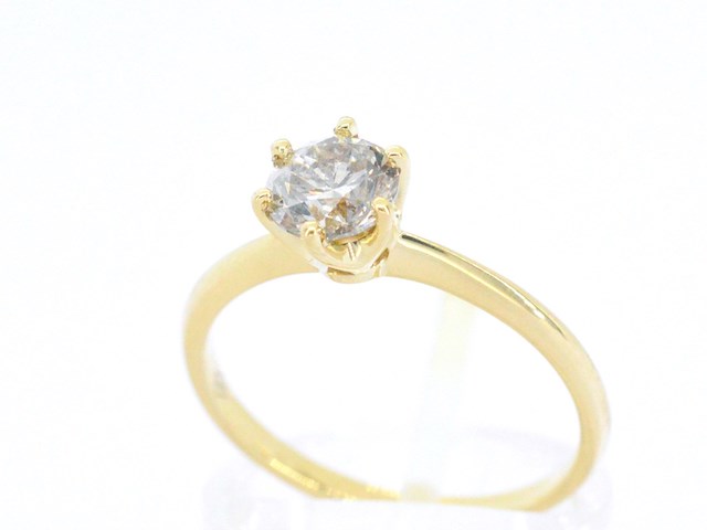 Gouden solitair ring met diamant - afbeelding 5 van  11