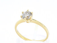 Gouden solitair ring met diamant - afbeelding 5 van  11