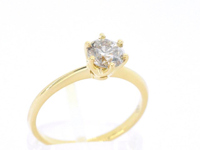 Gouden solitair ring met diamant - afbeelding 6 van  11