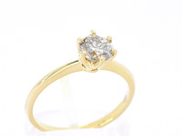 Gouden solitair ring met diamant - afbeelding 6 van  11
