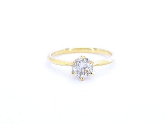 Gouden solitair ring met diamant - afbeelding 8 van  11