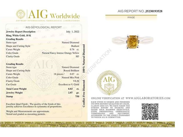 Gouden solitair ring met diamant - afbeelding 3 van  13