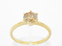 Gouden solitair ring met diamant