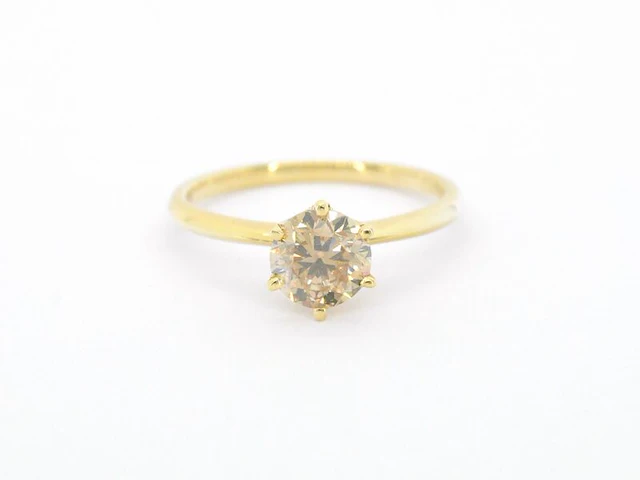 Gouden solitair ring met diamant - afbeelding 7 van  10