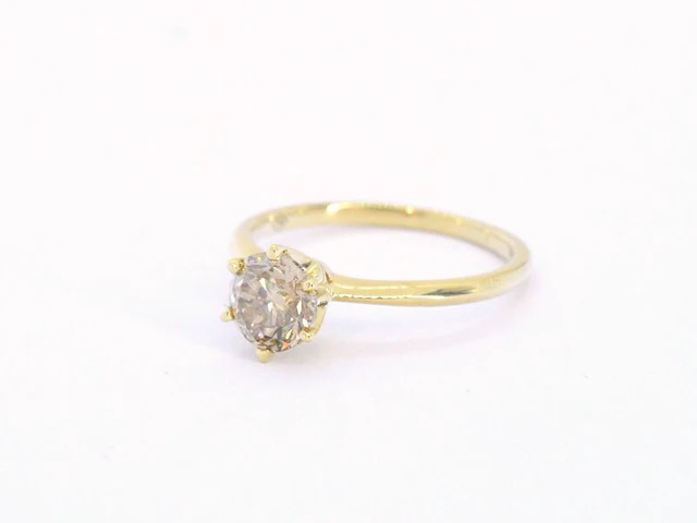 Gouden solitair ring met diamant - afbeelding 9 van  10