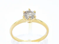 Gouden solitair ring met diamant