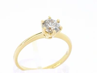 Gouden solitair ring met diamant - afbeelding 6 van  11