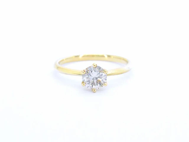 Gouden solitair ring met diamant - afbeelding 8 van  11
