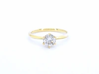 Gouden solitair ring met diamant - afbeelding 8 van  11
