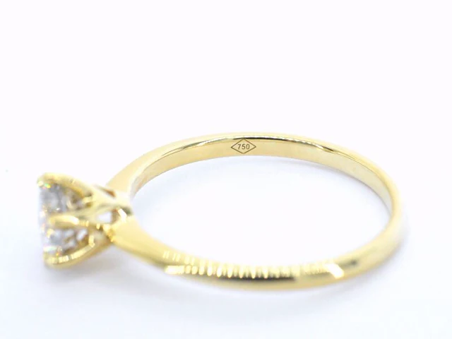 Gouden solitair ring met diamant - afbeelding 11 van  11