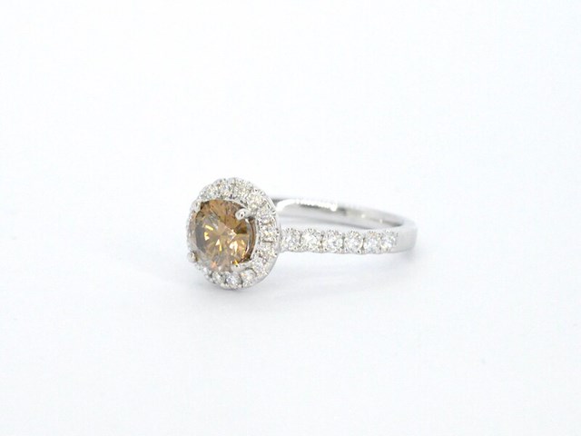 Gouden solitair ring met diamanten - afbeelding 10 van  11