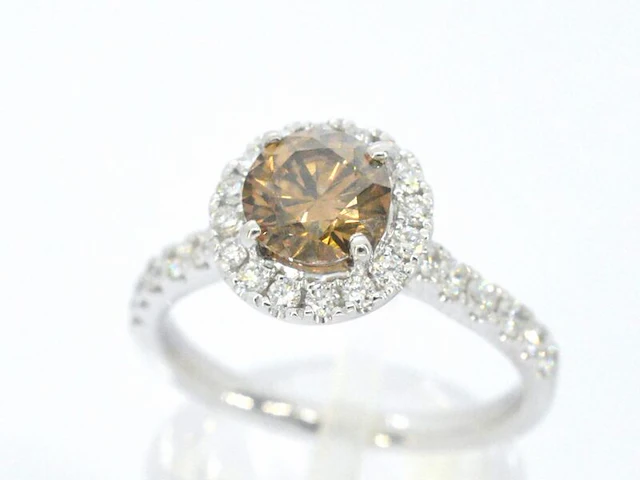Gouden solitair ring met diamanten - afbeelding 5 van  11