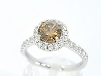 Gouden solitair ring met diamanten - afbeelding 5 van  11