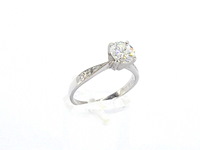 Gouden solitair ring met een 1.00 carat natuurlijke diamant en briljant geslepen diamanten - afbeelding 6 van  11