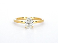 Gouden solitair ring met een 1.00 carat ovaal geslepen diamant - afbeelding 7 van  10