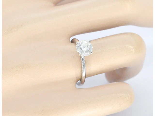 Gouden solitair ring met een briljant geslepen diamant (gecertificeerd) - afbeelding 3 van  10