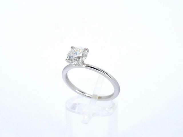 Gouden solitair ring met een briljant geslepen diamant (gecertificeerd) - afbeelding 5 van  10