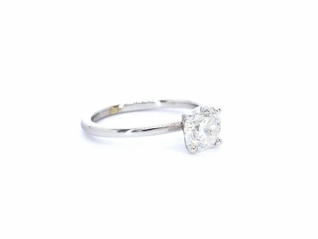 Gouden solitair ring met een briljant geslepen diamant (gecertificeerd) - afbeelding 6 van  10