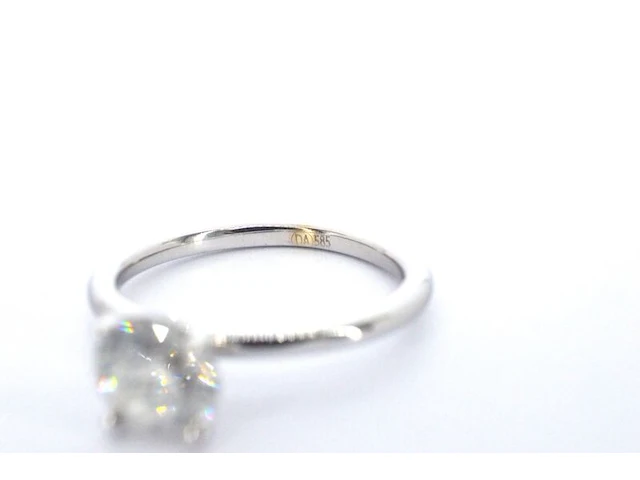 Gouden solitair ring met een briljant geslepen diamant (gecertificeerd) - afbeelding 9 van  10