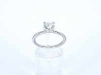 Gouden solitair ring met een briljant geslepen natuurlijke diamant (gecertificeerd) - afbeelding 1 van  6
