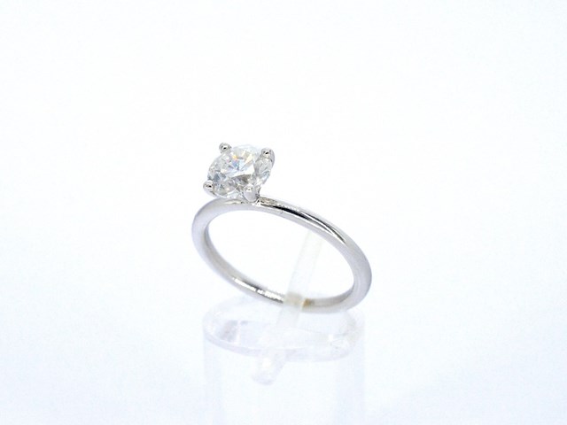 Gouden solitair ring met een briljant geslepen natuurlijke diamant (gecertificeerd) - afbeelding 3 van  6