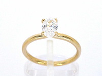 Gouden solitair ring met ovaal geslepen diamant 1.00 carat - afbeelding 1 van  9
