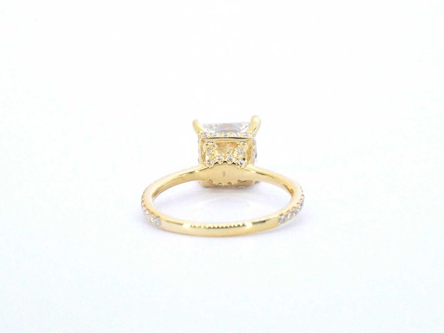 Gouden solitair ring princess 3.00 ct - afbeelding 2 van  14