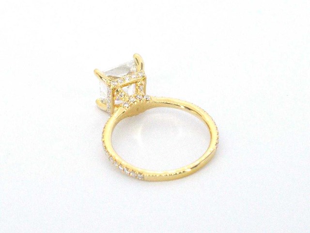 Gouden solitair ring princess 3.00 ct - afbeelding 3 van  14