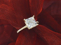 Gouden solitair ring princess 3.00 ct - afbeelding 1 van  14