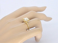 Gouden solitair ring princess 3.00 ct - afbeelding 7 van  14