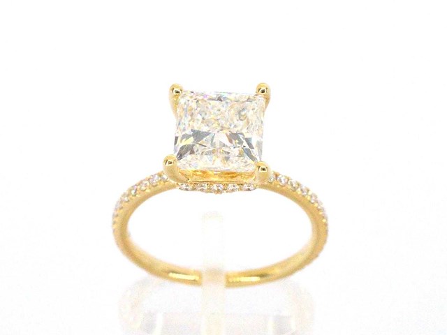 Gouden solitair ring princess 3.00 ct - afbeelding 11 van  14