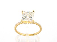 Gouden solitair ring princess 3.00 ct - afbeelding 11 van  14