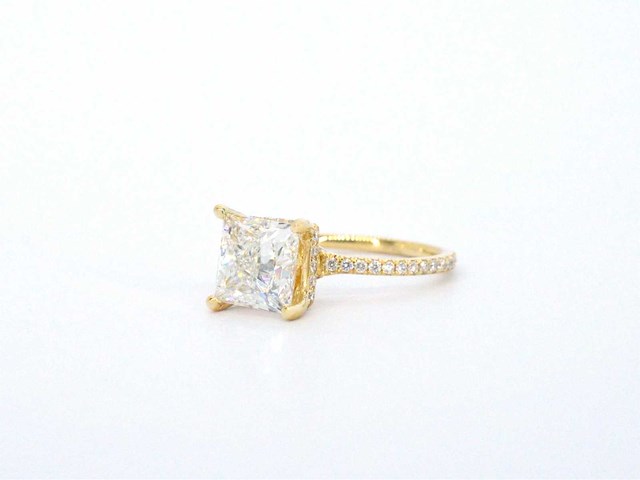 Gouden solitair ring princess 3.00 ct - afbeelding 14 van  14