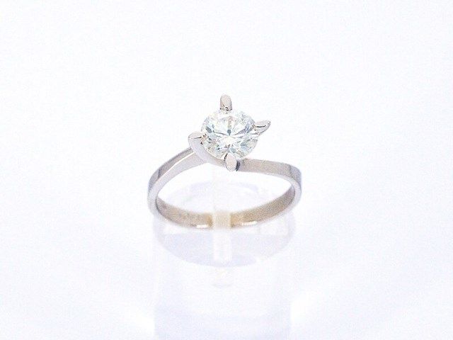 Gouden solitair vierpoots ring met een briljant geslepen natuurlijke diamant (gecertificeerd) - afbeelding 7 van  11