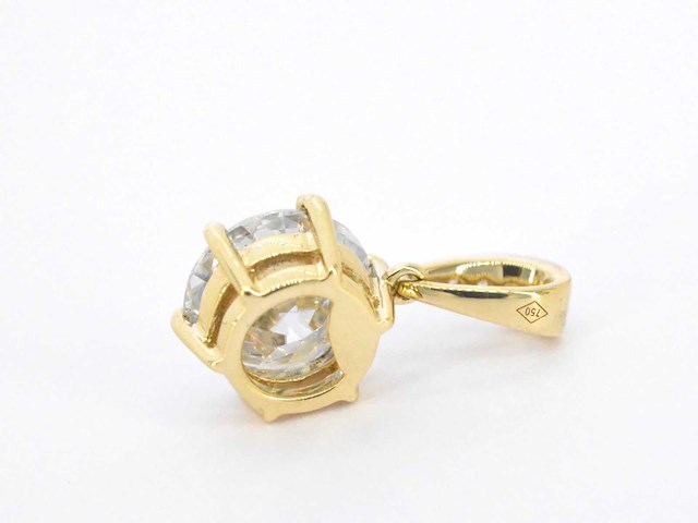 Gouden solitaire hanger met een diamant van 2.00 carat - afbeelding 7 van  7
