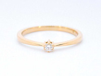 Gouden solitaire ring met briljant geslepen diamant - afbeelding 7 van  9