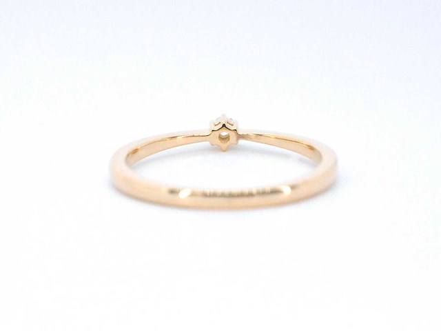 Gouden solitaire ring met briljant geslepen diamant - afbeelding 8 van  9
