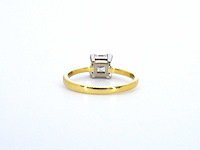 Gouden solitaire ring met prinses geslepen diamant - afbeelding 6 van  7