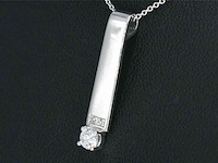 Gouden staaf hanger met natuurlijke diamanten, excl. ketting
