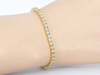 Gouden tennis armband met 6.50 carat diamanten - afbeelding 2 van  9